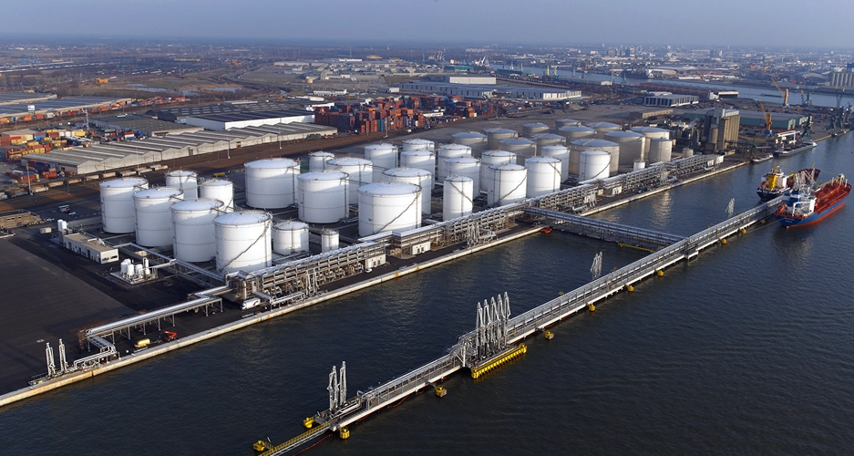 storage tanks and ship